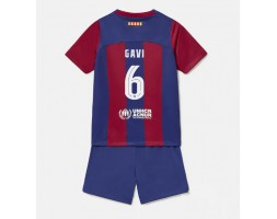 Barcelona Paez Gavi #6 Replika Babytøj Hjemmebanesæt Børn 2023-24 Kortærmet (+ Korte bukser)